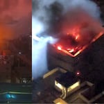 Edificio de cinco pisos arde en llamas en el Cercado