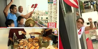 ¡Con vista privilegiada! Vecinos de la avenida Brasil disfrutan el Desfile Militar desde sus balcones