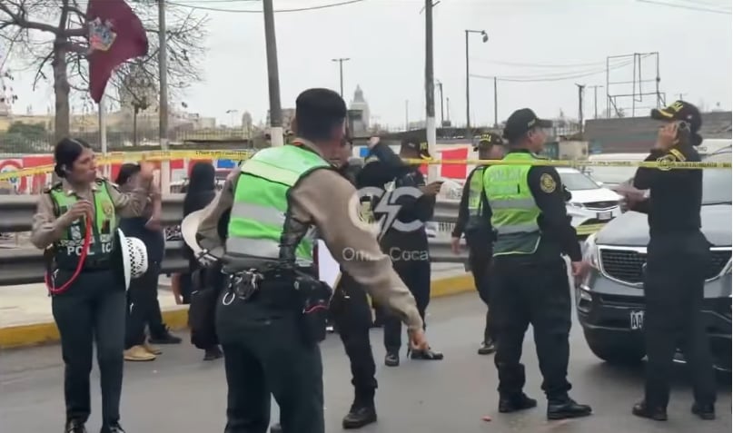 Efectivos de la Policía Nacional no logró capturar a los sicarios tras el crimen. Les perdieron el rastro por el óvalo Habich.