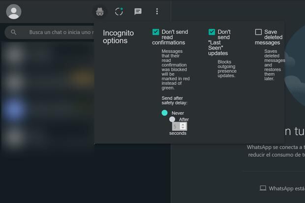 Aprende a configurar WAIncógnito para que no aparezcas como conectado en WhatsApp Web. | Foto: MAG
