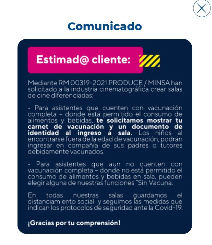 Comunicado Cineplanet