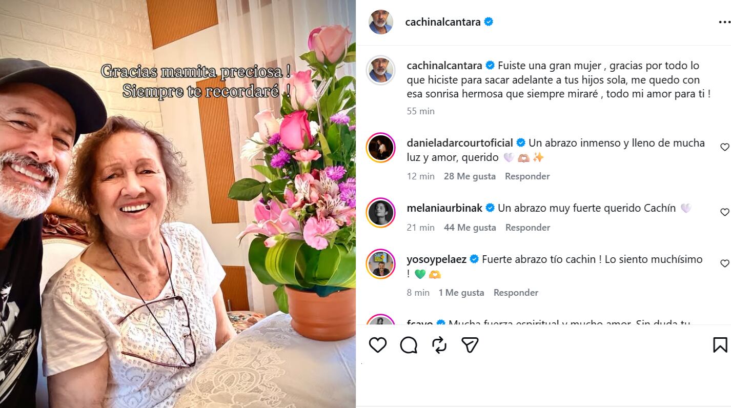 Carlos Alcántara se despide de su madre Isabel Vilar con sentido mensaje.