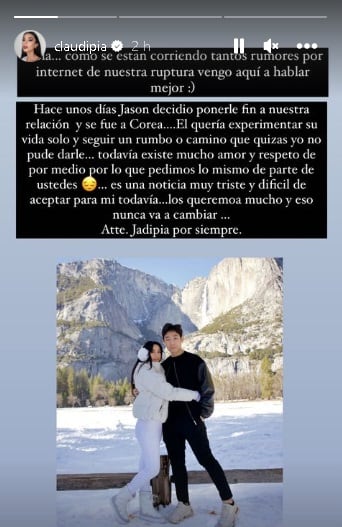 Comunicado de Claudipia. (Foto: @Claudipia).