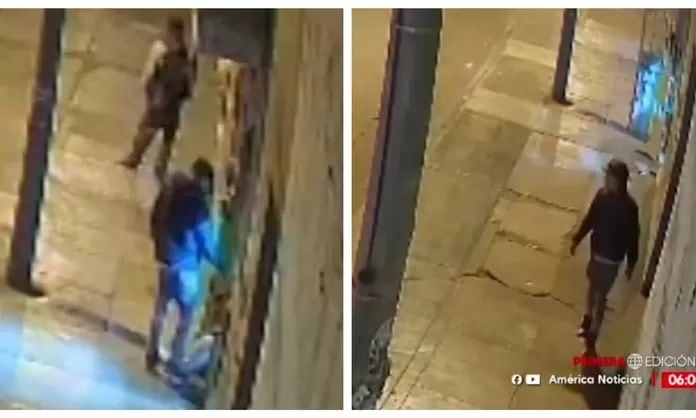 Las cámaras de seguridad de la calle grabaron a los ladrones ingresando y saliendo del negocio. Foto: América Noticias