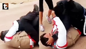 ¡No le gustó perder! Padre agarra a puñetes a juez de atletismo que descalificó a su hija