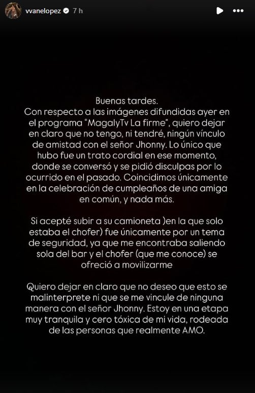 Modelo se excusa tras imágenes de 'Magaly TV: La Firme'. (Foto: Instagram)