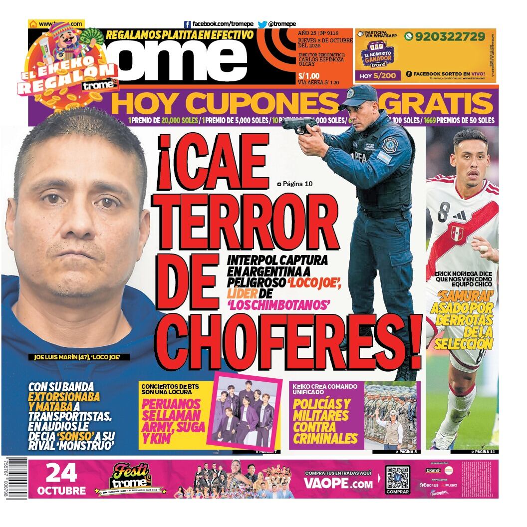¡CAE TERROR DE CHOFERES!