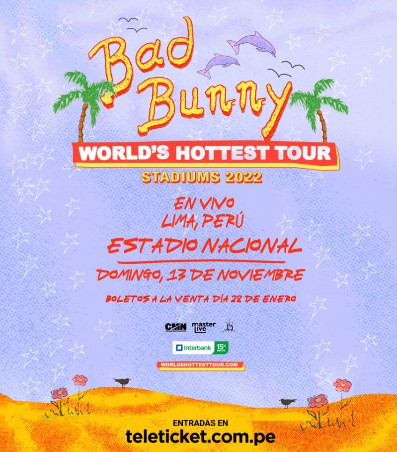 El anuncio oficial del concierto de Bad Bunny en Lima el 13 de noviembre