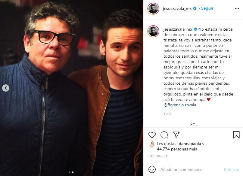 Jesús Zavaleta despidió a su padre a través de las redes sociales (Foto: Instagram)