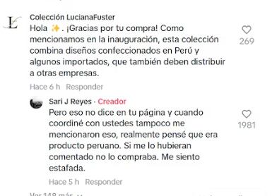 Luciana Fuster: Tienda responde por prendas de Shein