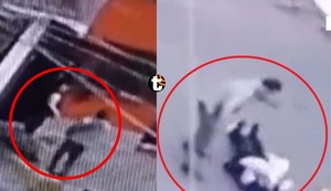 ¡DE TERROR! Hombre atacó a mujer con machete de cocina en plena calle y le corta un dedo en el Callao | VIDEO