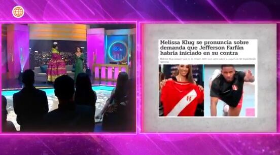 Melissa Klug habla sobre los 300 mil dólares que podría pagar a Jefferson Farfán.