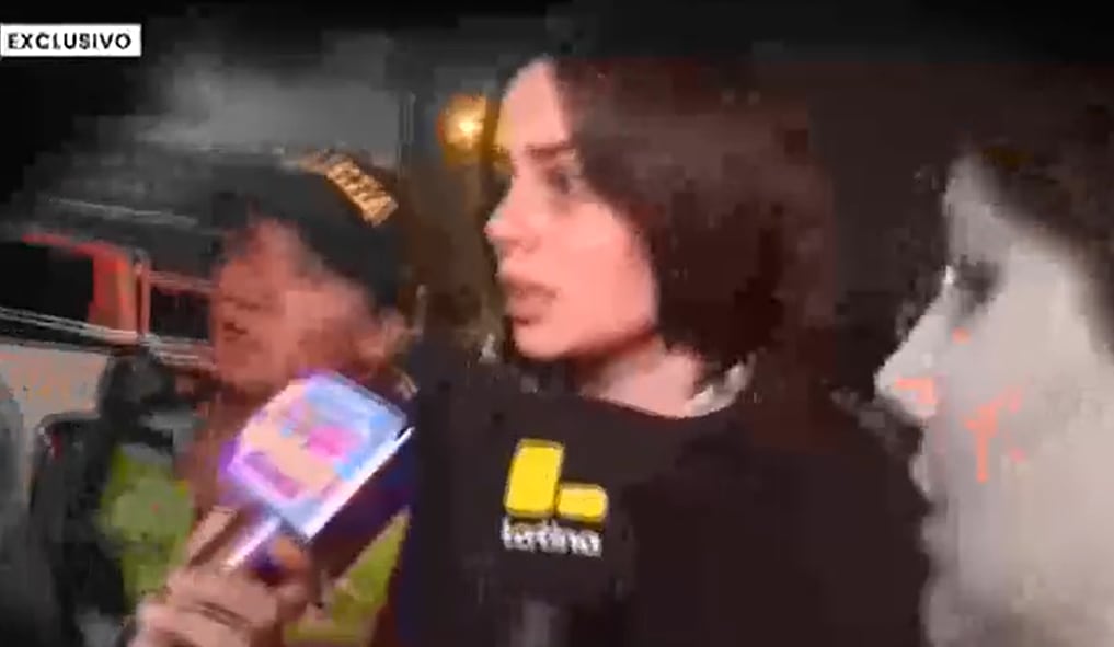 Andrea San Martín detenida en la comisaría. Foto: Captura de Arriba mi gente