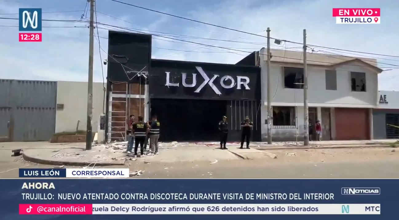 Este sábado 24 de enero, detonaron un explosivo en la puerta de la discoteca Luxor en Trujillo.