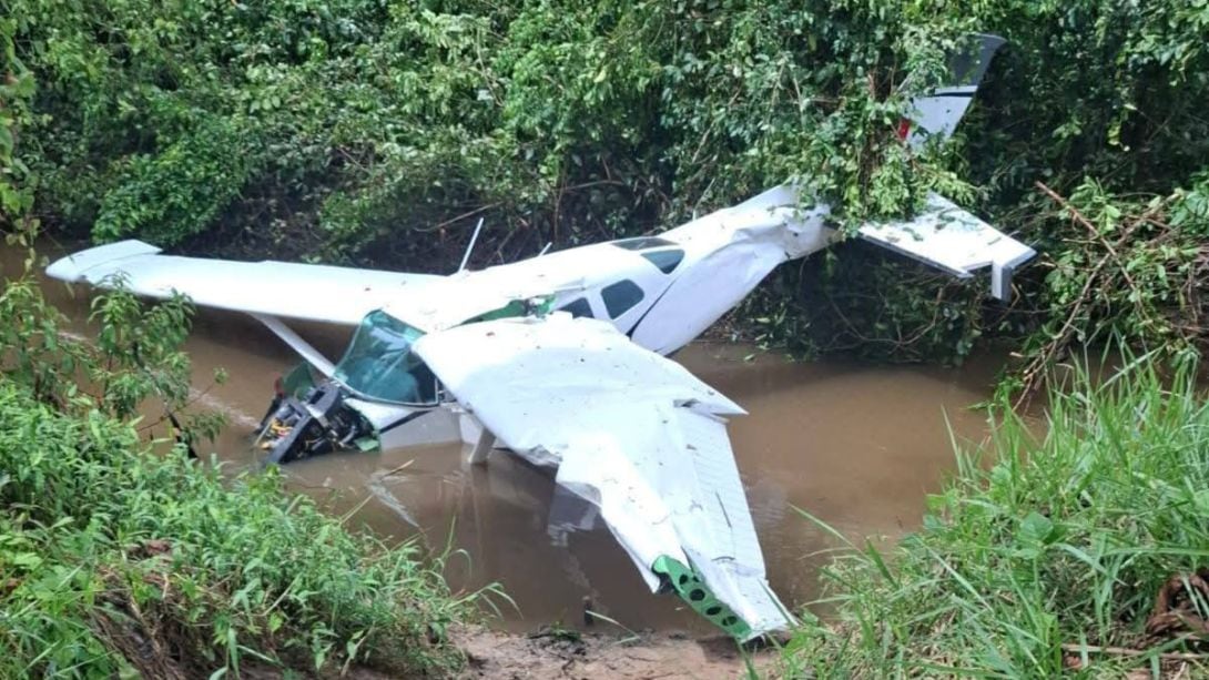 Avioneta PNP cae en Contamana. Foto: PNP