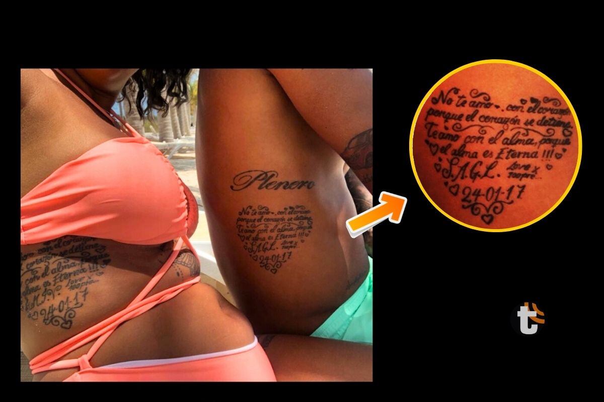Este es el texto del tatuaje de Juan izquierdo se grabó con su esposa (Foto: @selenaizquierdo2)