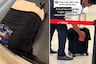 No quería dañar su equipaje de vuelo y cubre la maleta con una camisa de su novio