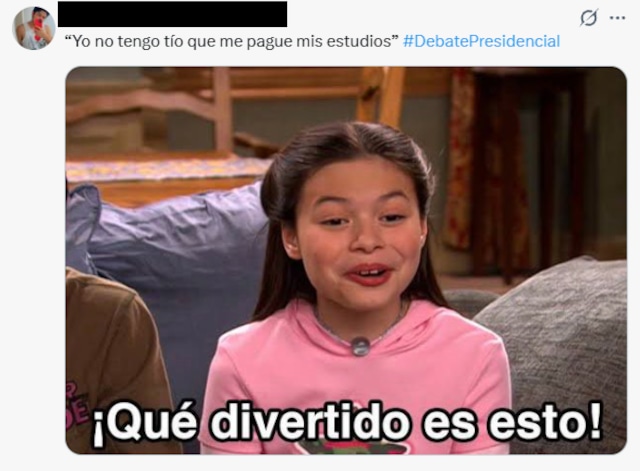 Meme tras el debate presidencial entre Keiko Fujimori y Roberto Sánchez.