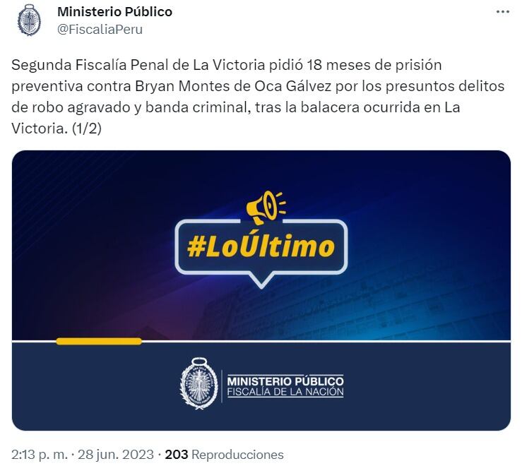 Así comunicó la Fiscalía el pedido de prisión preventiva.