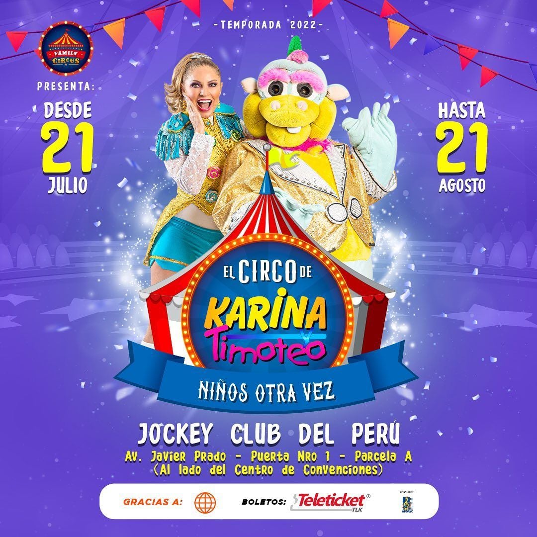 Karina y Timoteo estrenarán su temporada de circo este 21 de julio tras realizar una gira nacional de reencuentro por más 10 ciudades del Perú.