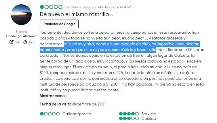 La queja viral sobre el Nusr-Et Steakhouse Miami, el restaurante del chef turco Salt Bae. (Foto: TripAdvisor)