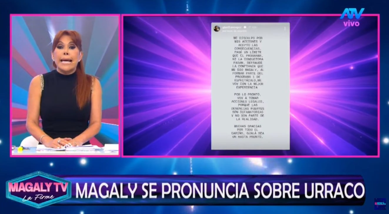 Magaly confirma que Gianfranco Pérez ya no seguirá en su programa.