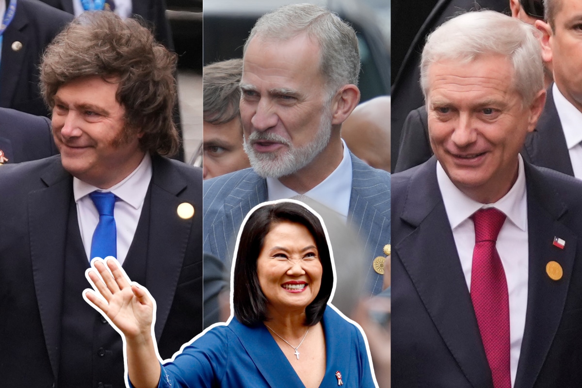 Javier Milei, el rey Felipe VI y José Antonio Kast llegan a acompañar a Keiko Fujimori en su juramentación como presidenta del Perú