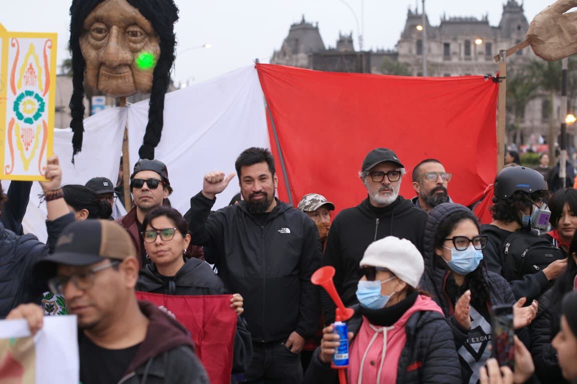 Actores del gremio de artistas estuvo en la marcha de la Generación. (Foto: @gec)