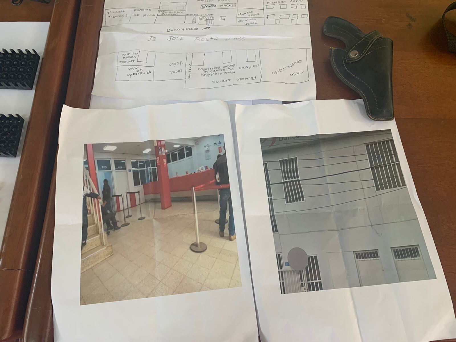 Integrantes de la banda 'Los Elegantes de la Nueva Jauría' estaban fuertemente armados, tenían mascarillas, una de ellas con el dibujo de una calavera, chalecos antibala y hasta un croquis para la fuga. | Foto: Difusión