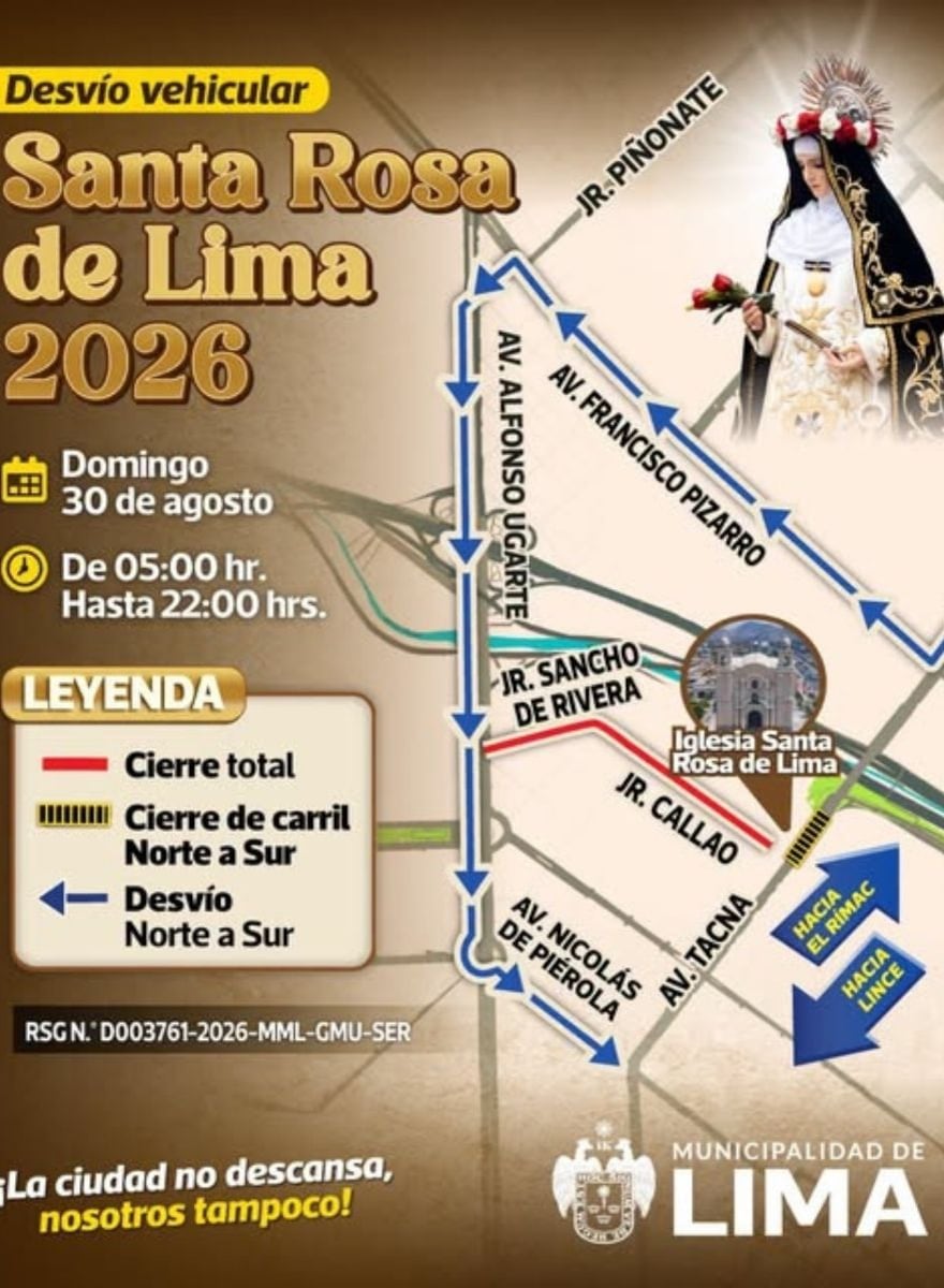 La llegada de miles de fieles al santuario de Santa Rosa de Lima generará cierres y desvíos .