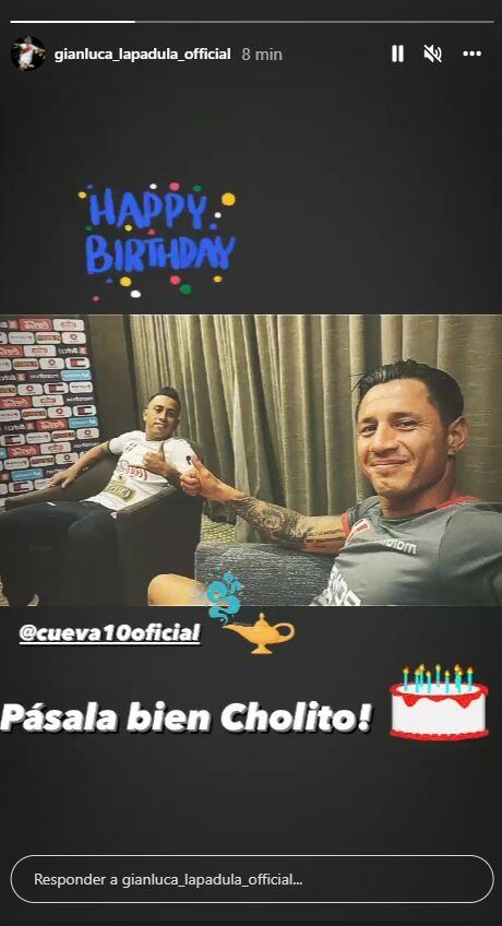 Gianluca Lapadula saludó a Christian Cueva por su cumpleaños. Foto: Instagram.