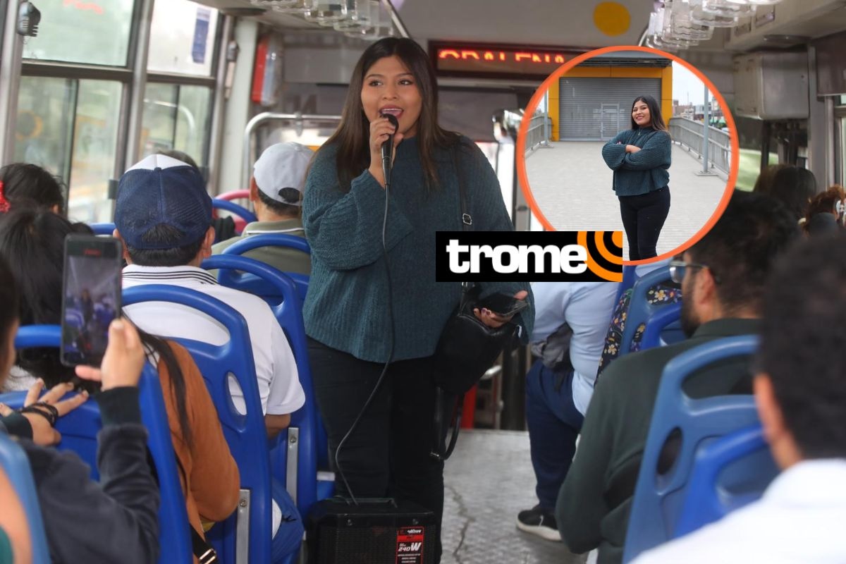Su voz deleita a todos los usuarios de transporte público que la escuchan y no dudan en grabarla. Foto: Violeta Ayasta/Trome.