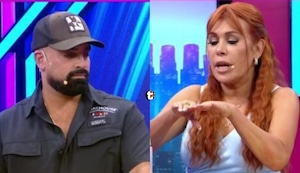 ¡Se picó! Brian Rullán se alteró cuando Magaly le pregunta si Laura Spoya lo dejó “por mantenido”