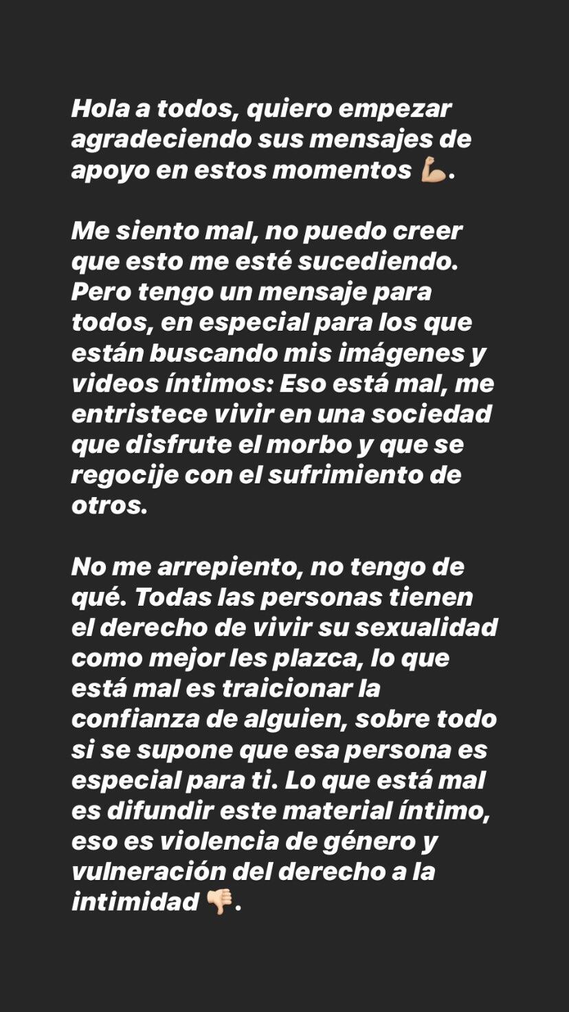 Mensajes de Jossmery Toledo en Instagram.