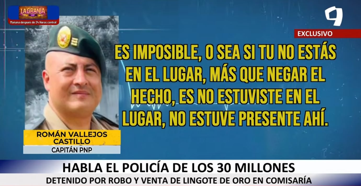 Capitán PNP investigado por “cambiazo de lingote de oro” rompe su silencio.