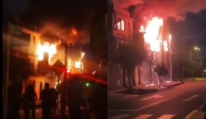 Dantesco incendio consume iglesia evangélica en El Agustino | VIDEO