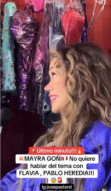 Mayra Goñi es abordada por 'Amor y Fuego' por el tema Pablo Heredia.