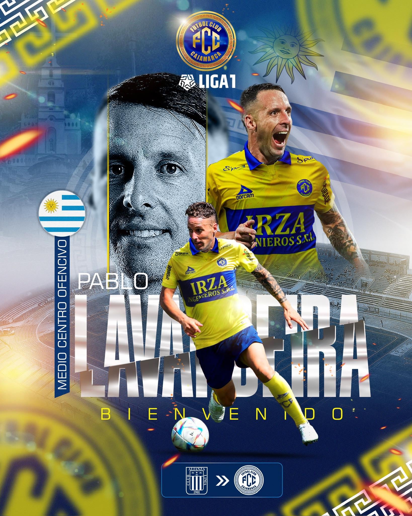 Con un horror ortográfico, FC Cajamarca hizo oficial la contratación de Pablo Lavandeira. (Foto: FC Cajamarca)