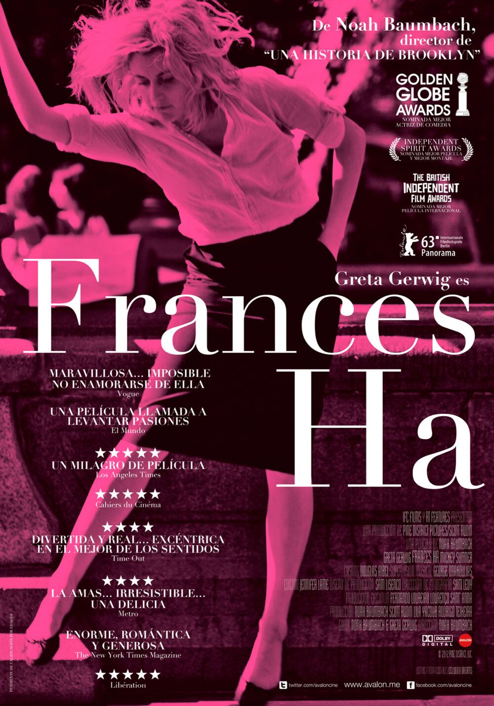 Póster oficial de "Frances Ha" (Foto: IFC Films)