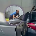 ¡Se lo llevó en el capó! Conductor tuvo furiosa reacción tras chocar en la Vía expresa de Javier Prado