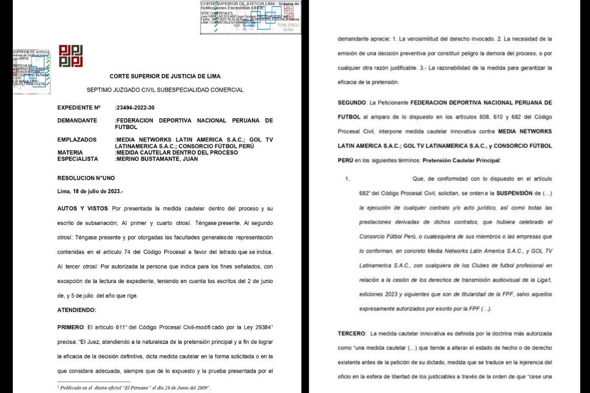 Corte Superior de Lima resolvió aceptar medida cautelar solicitada por la FPF (@diarioelperuano)