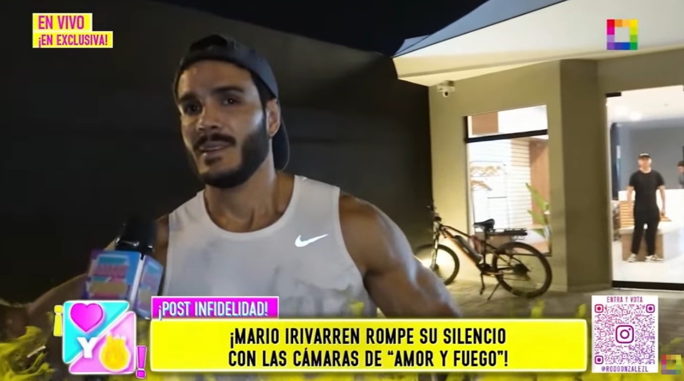 Mario Irivarren es interceptado por las cámaras de 'Amor y fuego'.