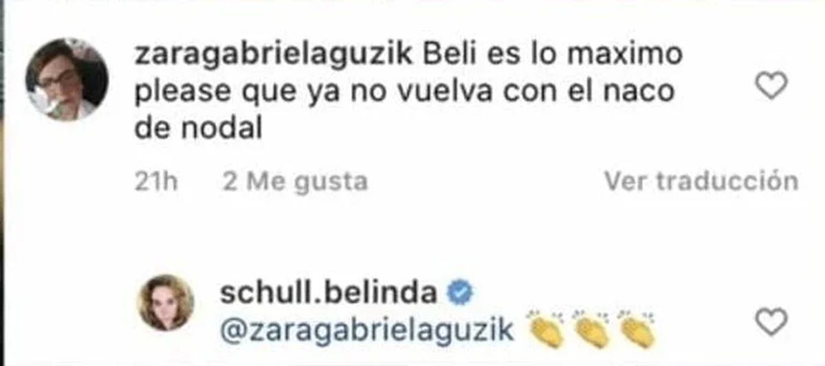 El comentario de la seguidora de Belinda y la respuesta de la mamá de la intérprete (Foto: Belinda Schüll / Instagram)