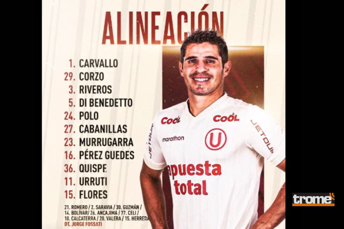 Jorge Fossati lanzó este once sin Alex Valera como inicialista (@universitario)