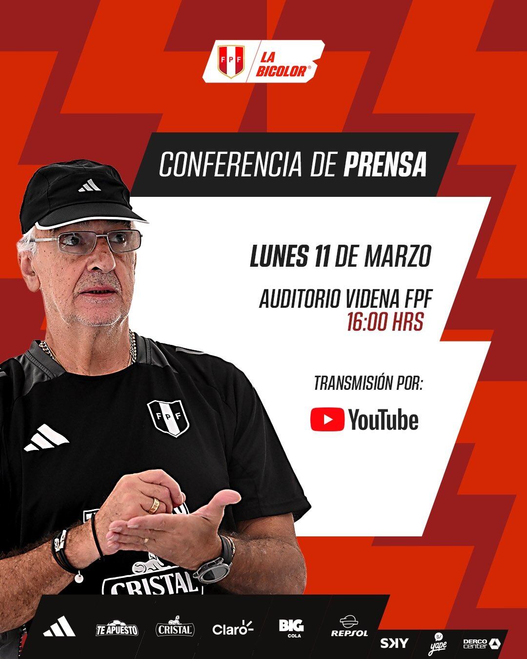 Jorge Fossati entrega lista de convocados para amistosos con Nicaragua y Dominicana (Foto: @labicolor)