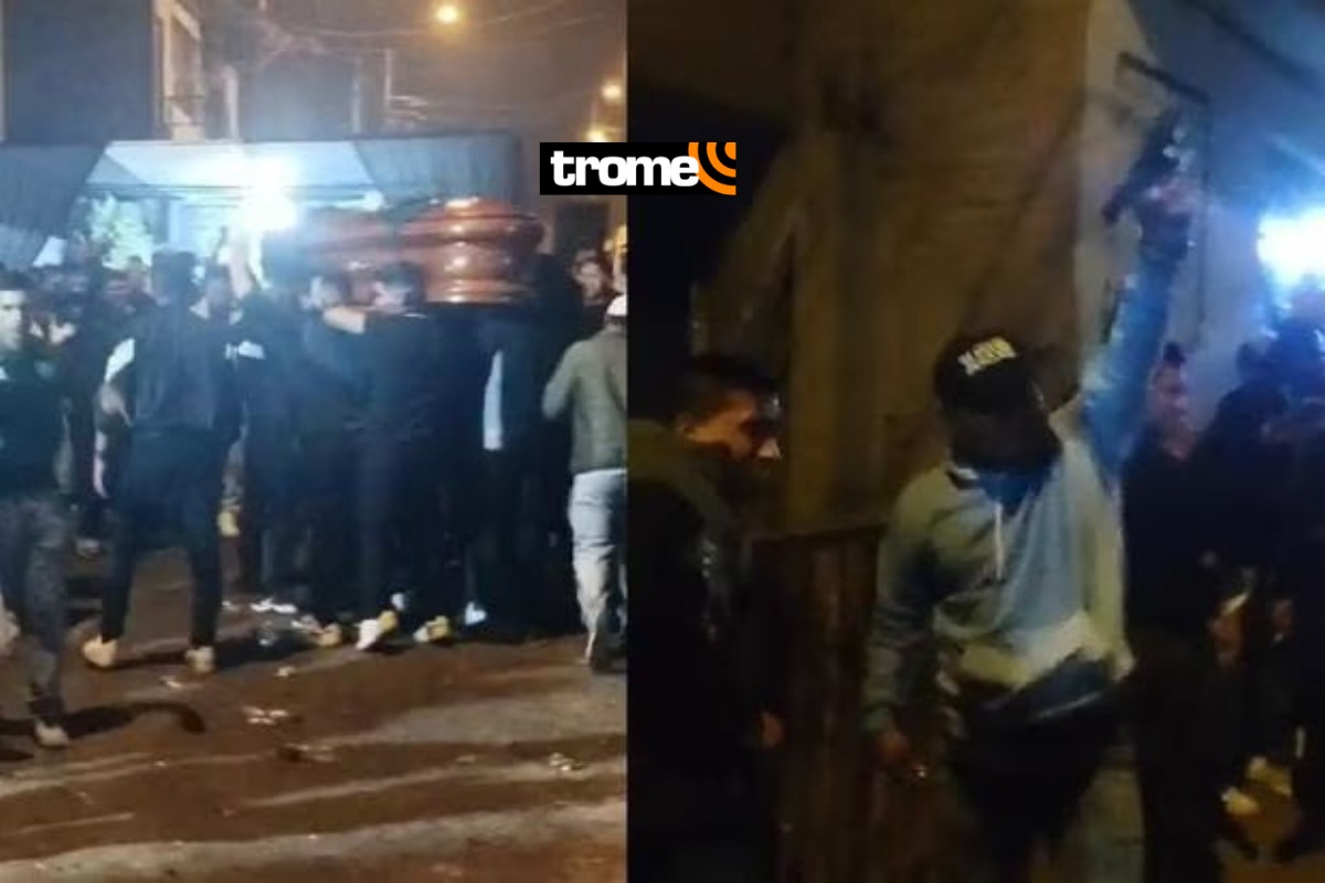 Agentes policiales fueron grabados realizando disparos al aire durante velorio de su promoción, en Collique.