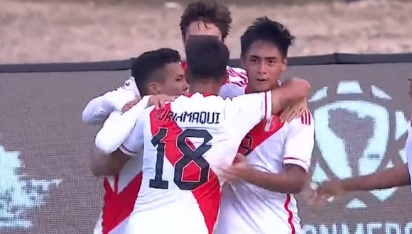 Francesco Flores puso el 1-0 de la selección peruana sub-23 (Captura DirecTv Sports)