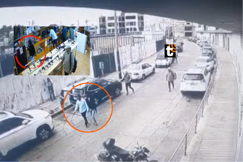 Nuevas imágenes tras feroz robo de armería en centro comercial de Surco.
