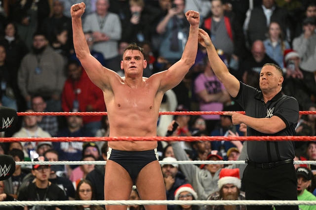 Gunther celebra su tremenda victoria. Mandó al retiro a John Cena. (WWE Corp)