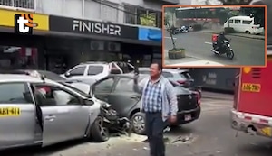 Choque múltiple en Miraflores: video del preciso instante del terrible accidente que dejó 14 heridos